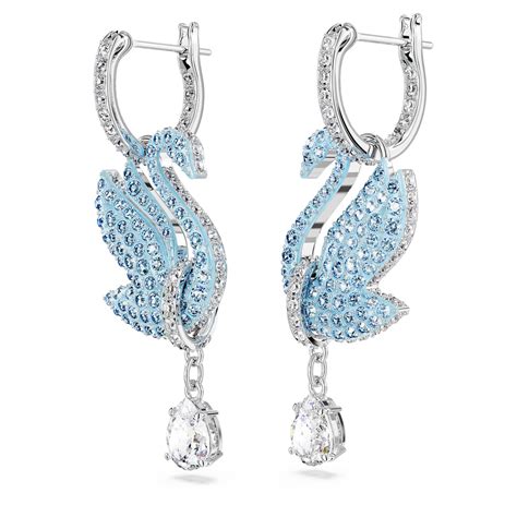 swarovski swan earrings silver|swarovski swan earrings price.